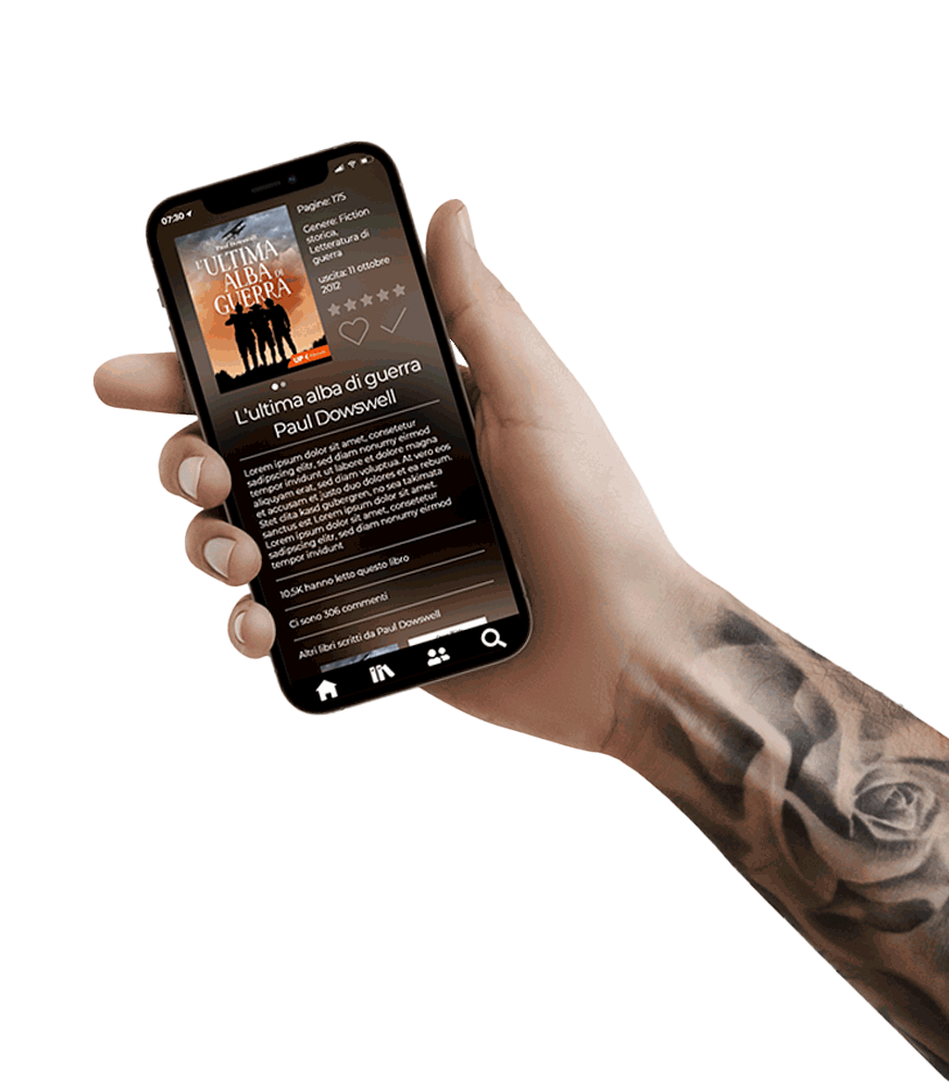 Mano_tatuata_che_regge_smartphone_con_schermata_app_books